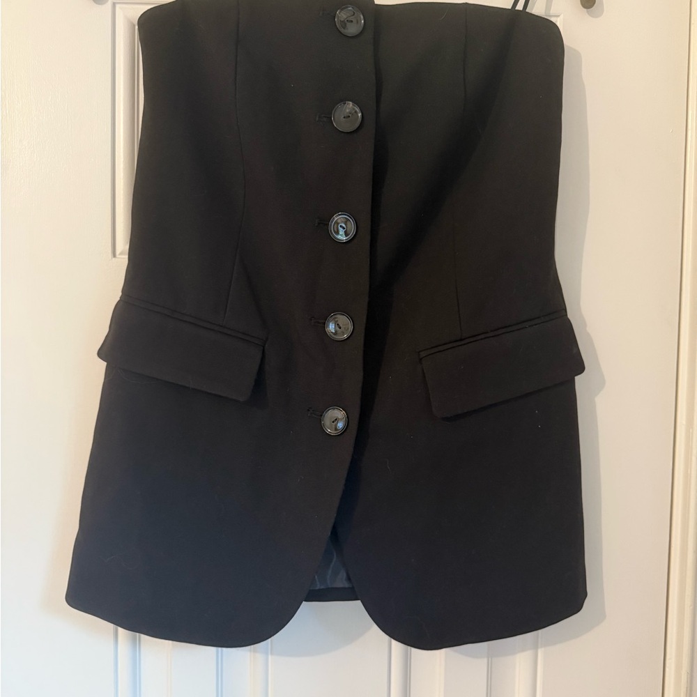 Zara Black Strapless top